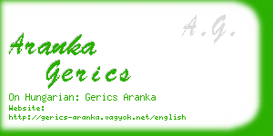 aranka gerics business card